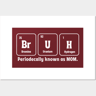 Bruh Periodic Table Funny Mom Mothers Day Posters and Art